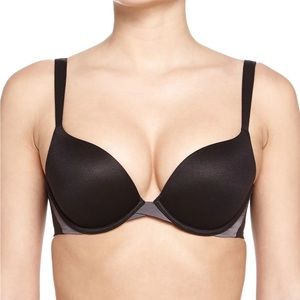 NWT Spanx Pillow Cup Push-Up Plunge Bra - 34B - Very Black